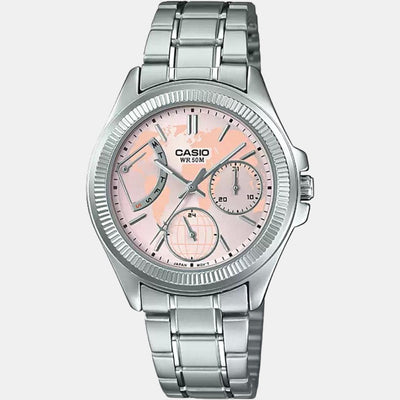 Enticer Women Quartz Pink Dial Chronograph Stainless Steel Watch A1577