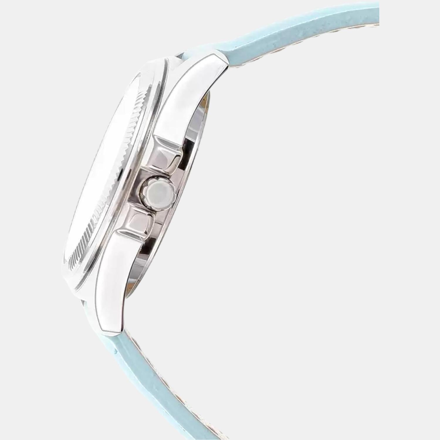 Enticer Women Quartz Blue Dial Chronograph Leather Watch A1579