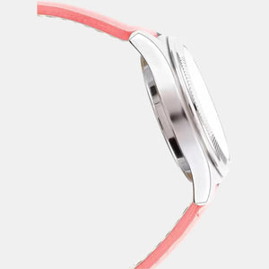 Enticer Women Quartz Pink Dial Chronograph Leather Watch A1580