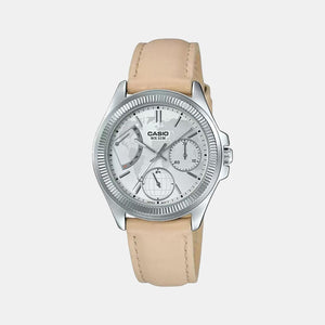 Enticer Women Quartz Silver Dial Chronograph Leather Watch A1581