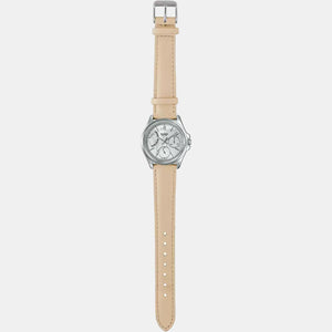 Enticer Women Quartz Silver Dial Chronograph Leather Watch A1581
