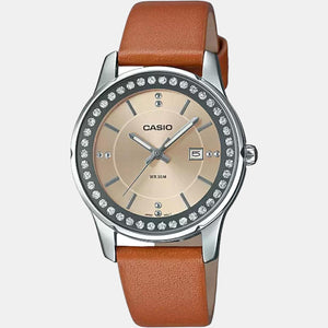 Enticer Women Quartz Yellow Dial Analog Leather Watch A1585