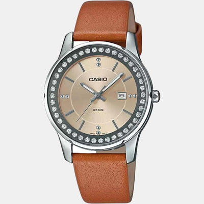 Enticer Women Quartz Yellow Dial Analog Leather Watch A1585