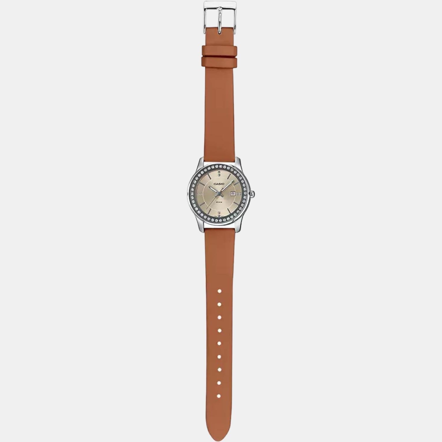 Enticer Women Quartz Yellow Dial Analog Leather Watch A1585