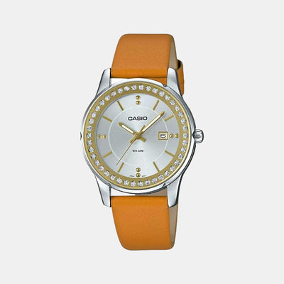 Enticer Women Quartz Silver Dial Analog Leather Watch A1586