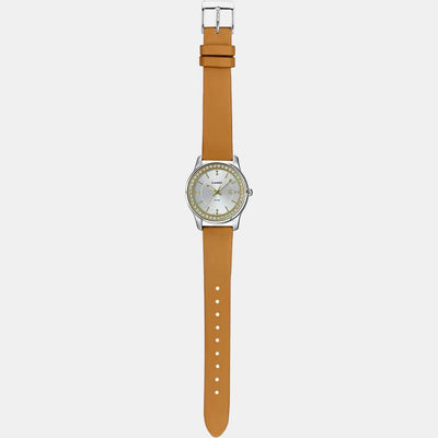 Enticer Women Quartz Silver Dial Analog Leather Watch A1586