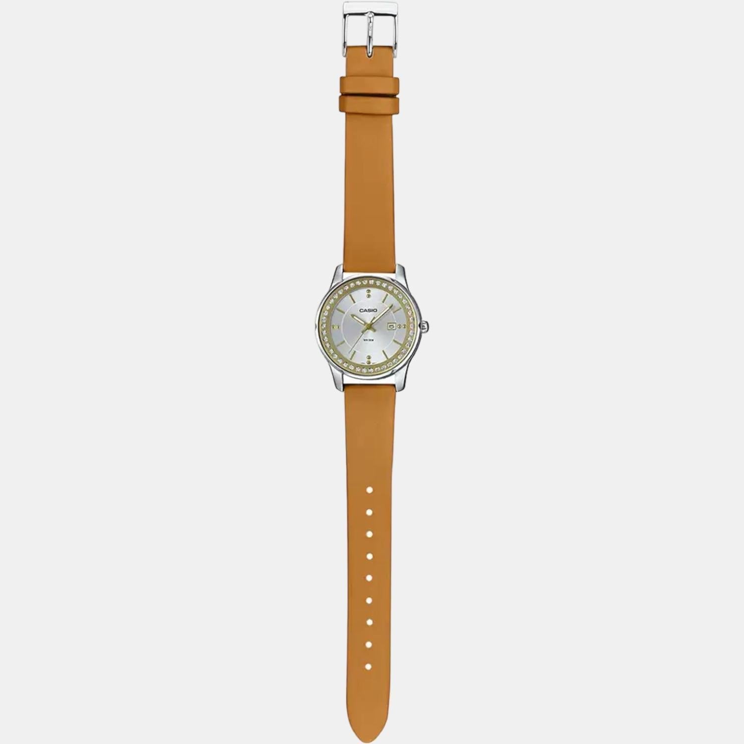 Enticer Women Quartz Silver Dial Analog Leather Watch A1586