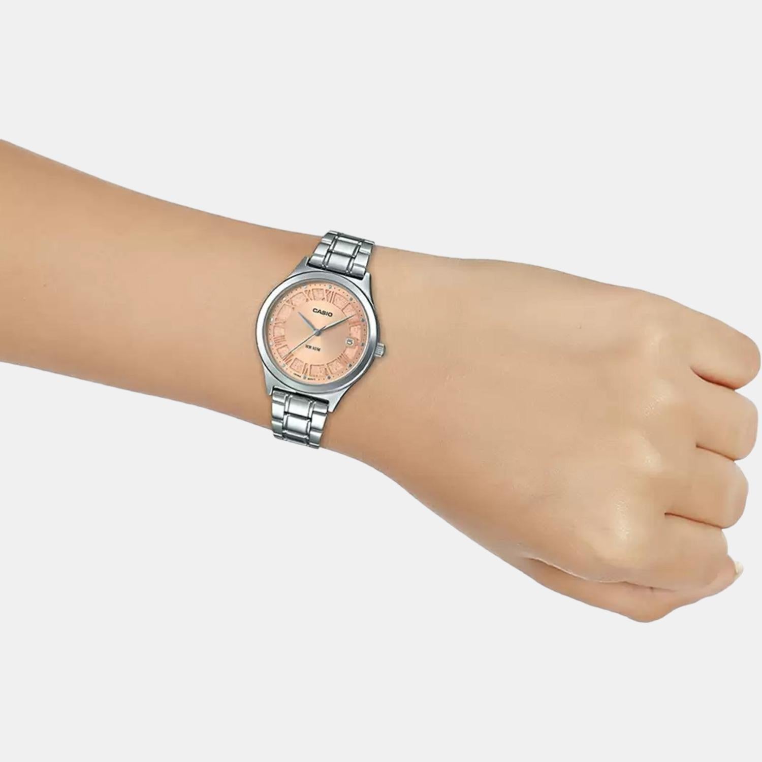 Enticer Women Quartz Rose Gold Dial Analog Stainless Steel Watch A1590