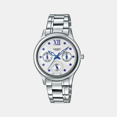 Enticer Women Quartz White Dial Chronograph Stainless Steel Watch A1597