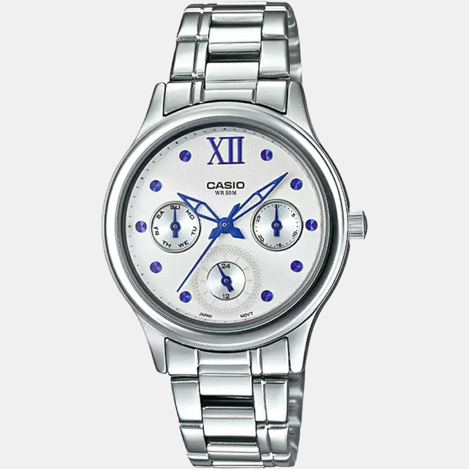 Enticer Women Quartz White Dial Chronograph Stainless Steel Watch A1597
