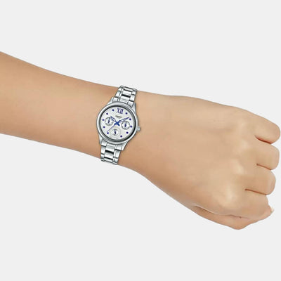 Enticer Women Quartz White Dial Chronograph Stainless Steel Watch A1597