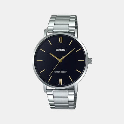 Enticer Men Quartz Black Dial Analog Stainless Steel Watch A1612