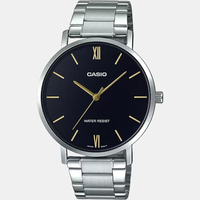 Enticer Men Quartz Black Dial Analog Stainless Steel Watch A1612