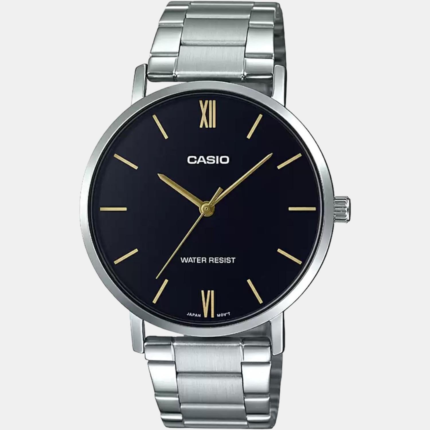 Enticer Men Quartz Black Dial Analog Stainless Steel Watch A1612