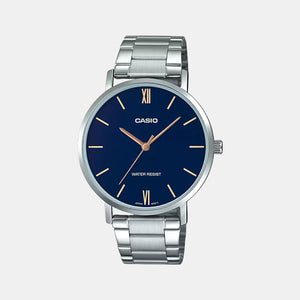 Enticer Men Quartz Blue Dial Analog Stainless Steel Watch A1613
