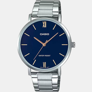 Enticer Men Quartz Blue Dial Analog Stainless Steel Watch A1613