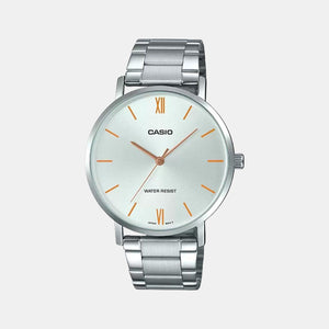 Enticer Men Quartz Silver Dial Analog Stainless Steel Watch A1614
