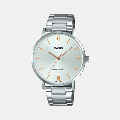 Enticer Men Quartz Silver Dial Analog Stainless Steel Watch A1614