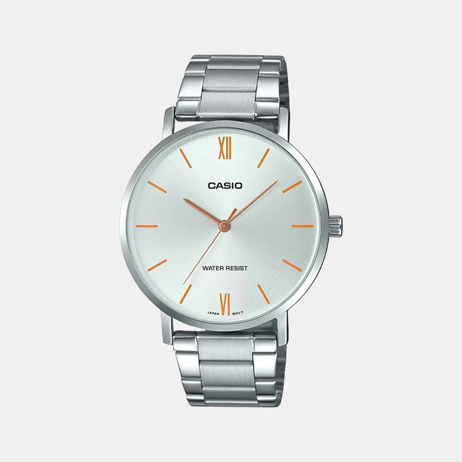 Enticer Men Quartz Silver Dial Analog Stainless Steel Watch A1614