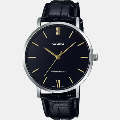 Enticer Men Quartz Black Dial Analog Leather Watch A1615
