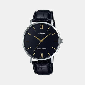 Enticer Men Quartz Black Dial Analog Leather Watch A1615