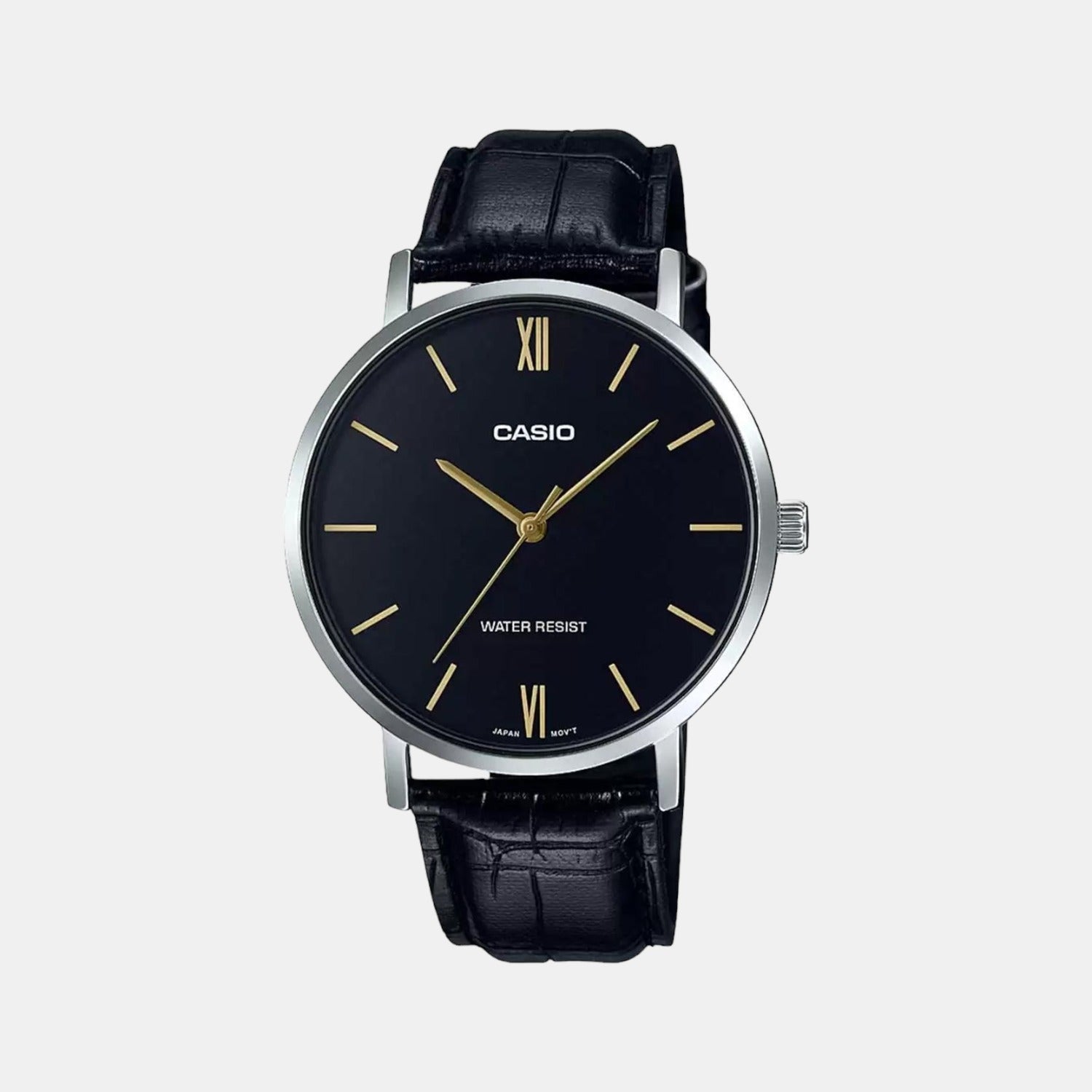 Enticer Men Quartz Black Dial Analog Leather Watch A1615
