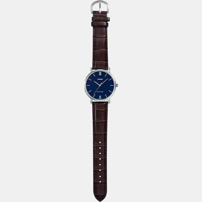 Enticer Men Quartz Blue Dial Analog Leather Watch A1616