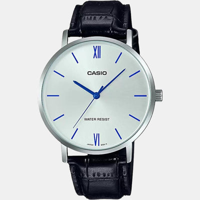 Enticer Men Quartz Silver Dial Analog Leather Watch A1617