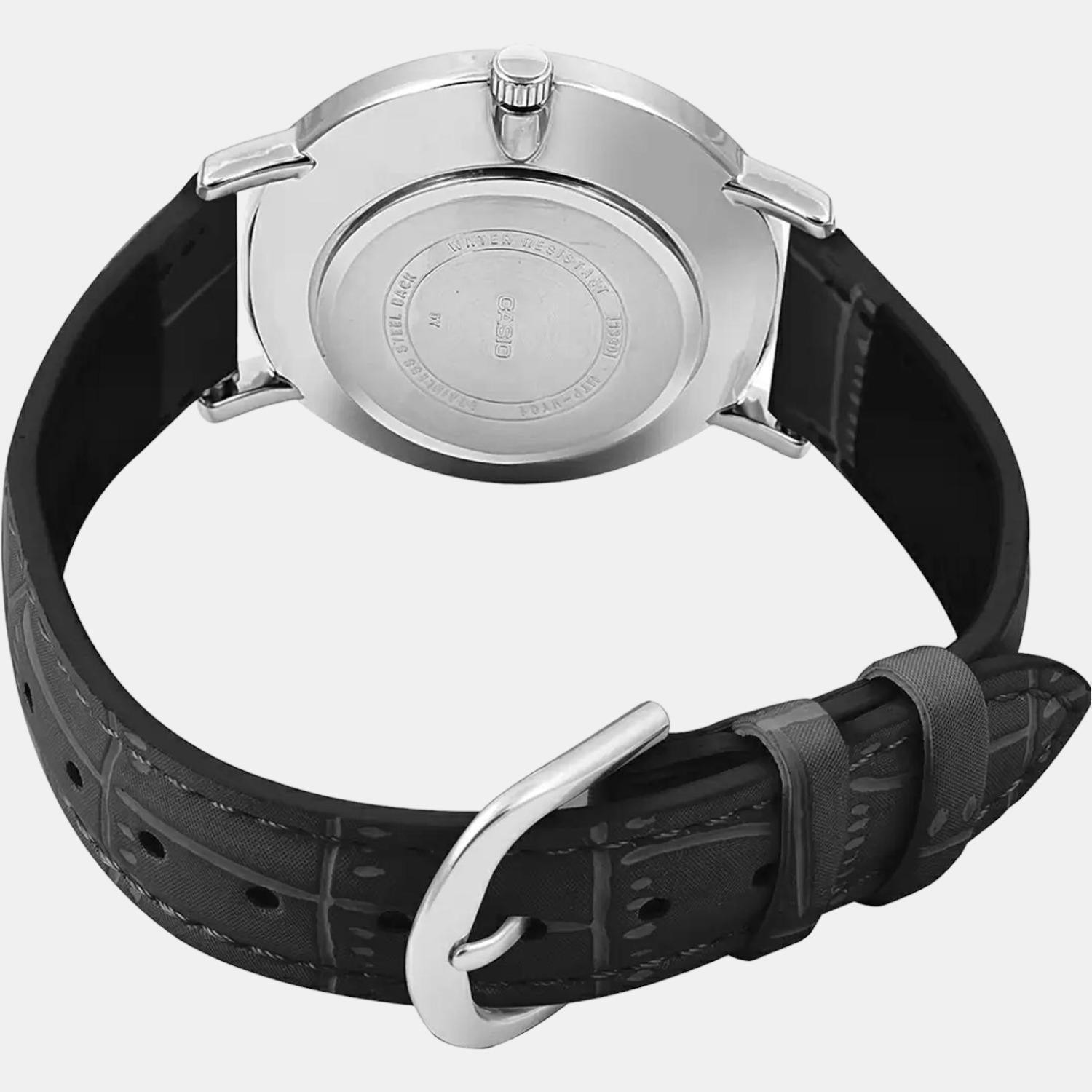Enticer Men Quartz Silver Dial Analog Leather Watch A1617