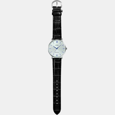 Enticer Men Quartz Silver Dial Analog Leather Watch A1617