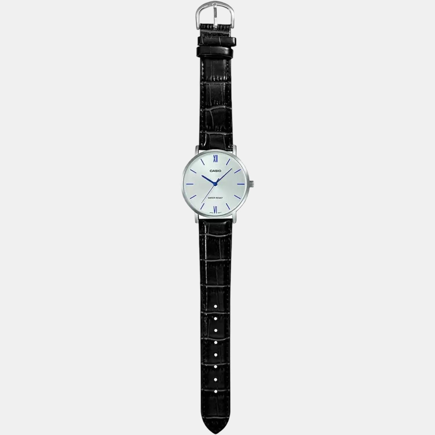 Enticer Men Quartz Silver Dial Analog Leather Watch A1617