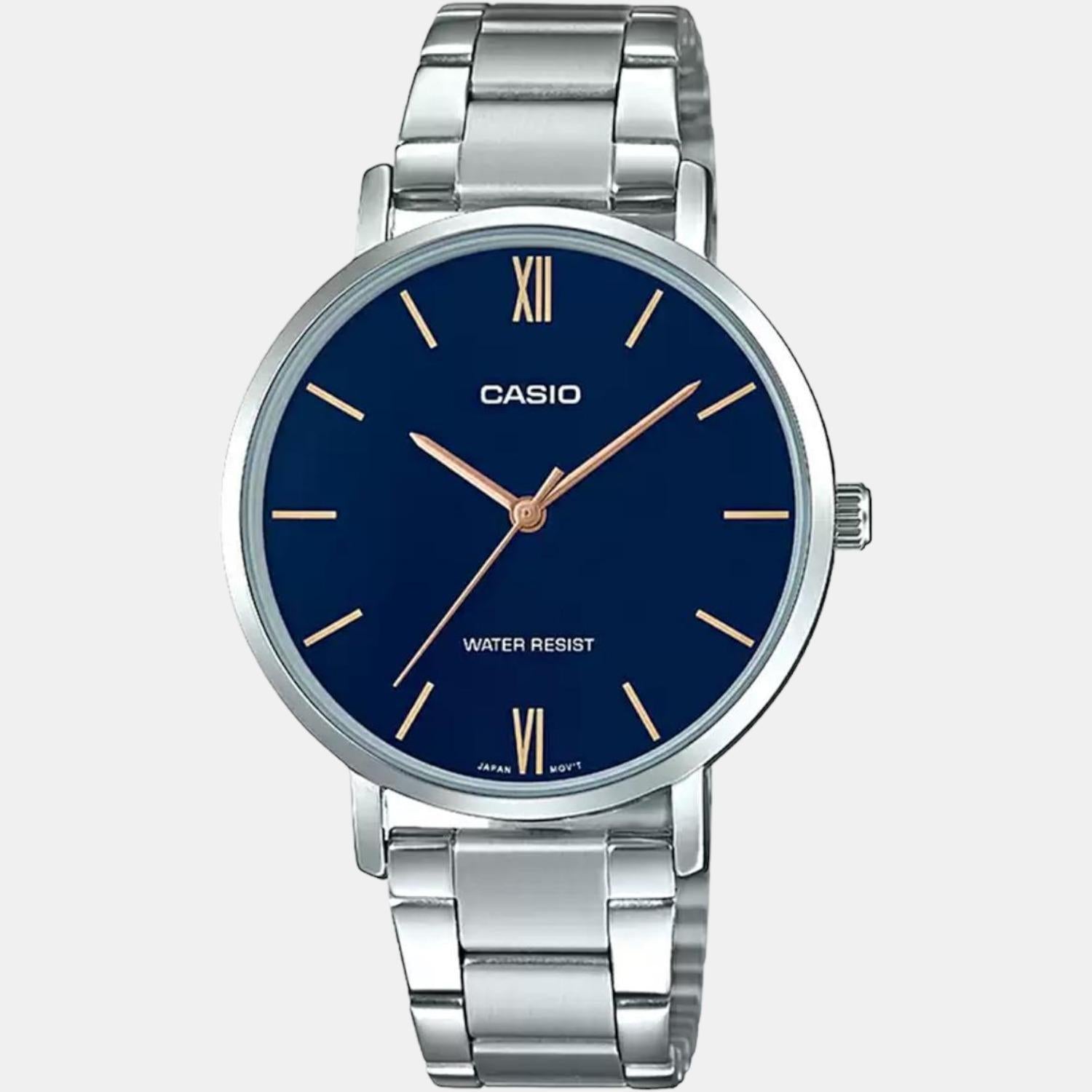 Enticer Women Quartz Blue Dial Analog Stainless Steel Watch A1623