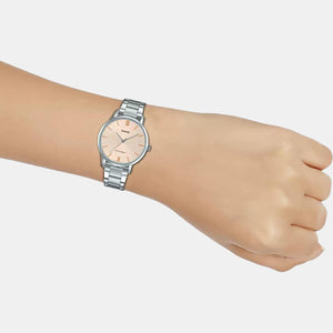 Enticer Women Quartz Pink Dial Analog Stainless Steel Watch A1624