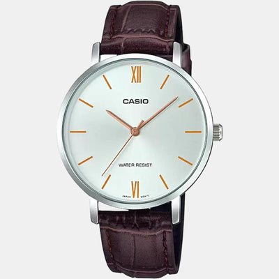 Enticer Women Quartz Silver Dial Analog Leather Watch A1628