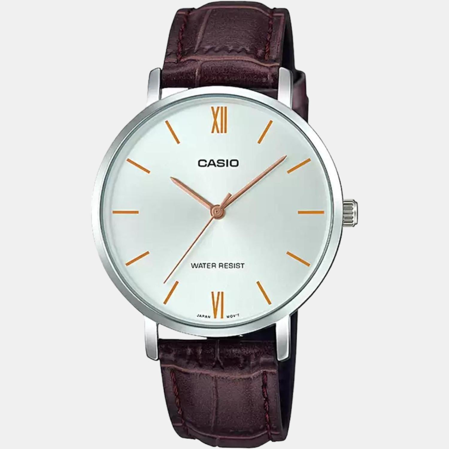 Enticer Women Quartz Silver Dial Analog Leather Watch A1628