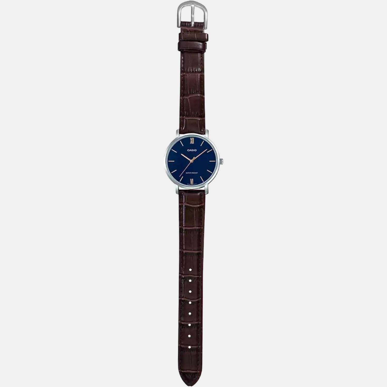 Enticer Women Quartz Blue Dial Analog Leather Watch A1629