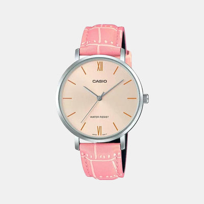 Enticer Women Quartz Rose Gold Dial Analog Leather Watch A1630