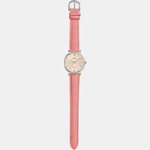 Enticer Women Quartz Rose Gold Dial Analog Leather Watch A1630