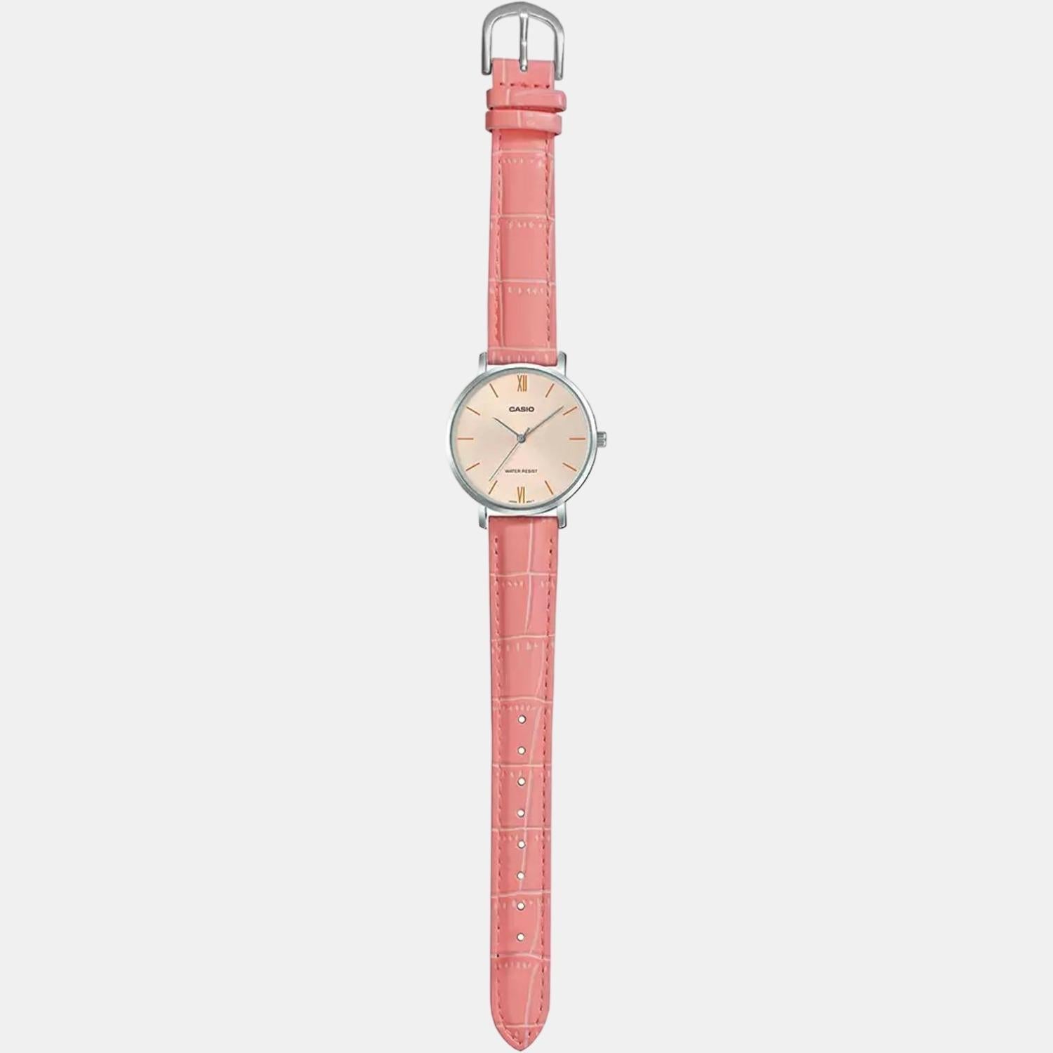 Enticer Women Quartz Rose Gold Dial Analog Leather Watch A1630