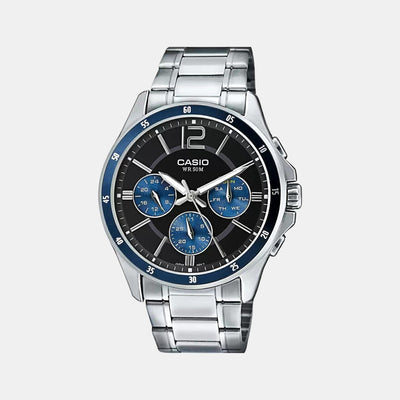 Enticer Men Quartz Black Dial Chronograph Stainless Steel Watch A1646