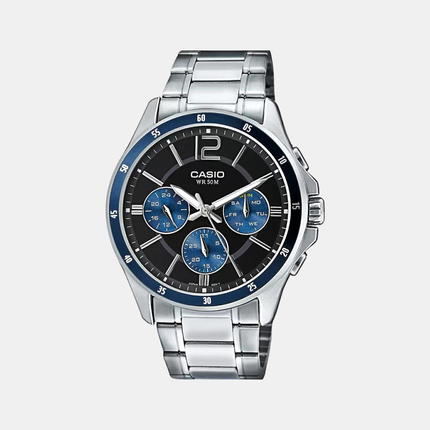 Enticer Men Quartz Black Dial Chronograph Stainless Steel Watch A1646