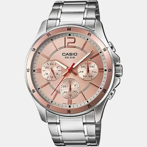 Enticer Men Quartz Rose Gold Dial Chronograph Stainless Steel Watch A1649