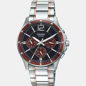 Enticer Men Quartz Brown Dial Chronograph Stainless Steel Watch A1650