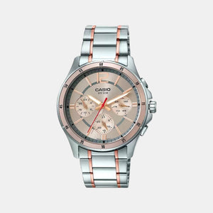 Enticer Men Quartz Rose Gold Dial Chronograph Stainless Steel Watch A1651