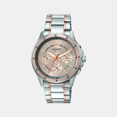 Enticer Men Quartz Rose Gold Dial Chronograph Stainless Steel Watch A1651