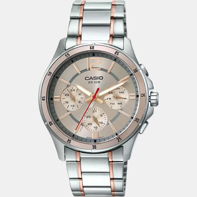 Enticer Men Quartz Rose Gold Dial Chronograph Stainless Steel Watch A1651