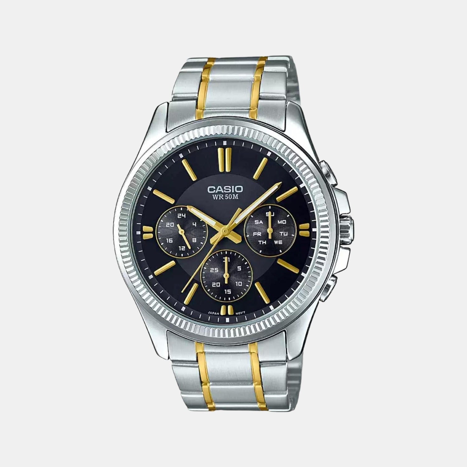 Enticer Men Quartz Silver Dial Chronograph Stainless Steel Watch A1656