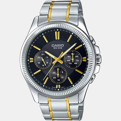 Enticer Men Quartz Silver Dial Chronograph Stainless Steel Watch A1656