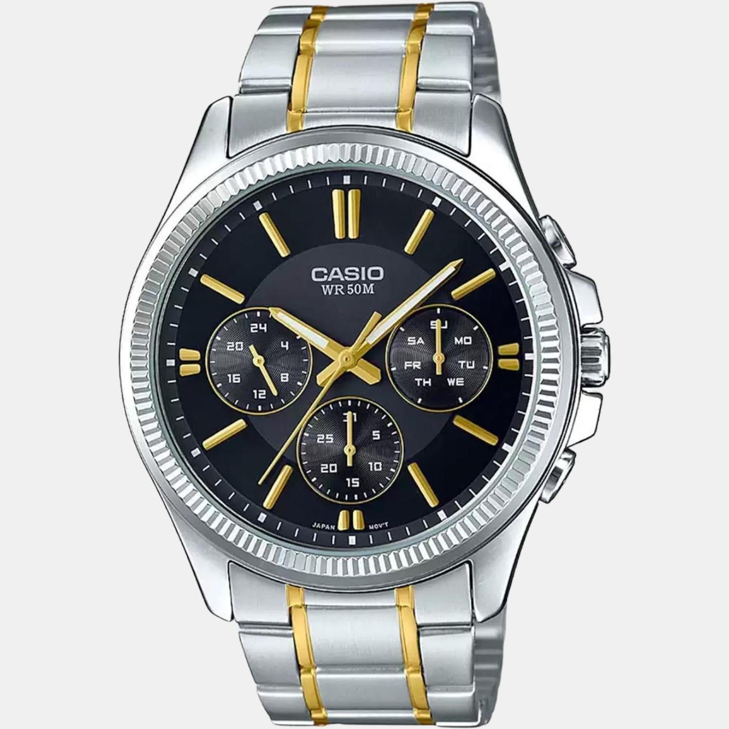 Enticer Men Quartz Silver Dial Chronograph Stainless Steel Watch A1656