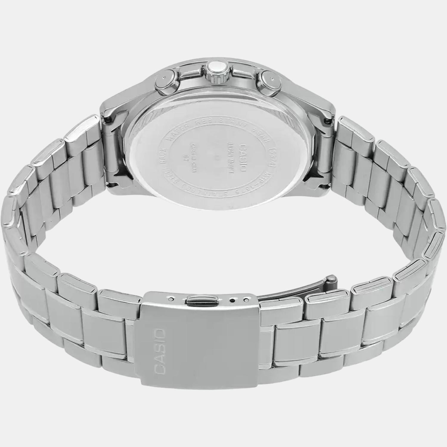 Enticer Men Quartz Silver Dial Chronograph Stainless Steel Watch A1656